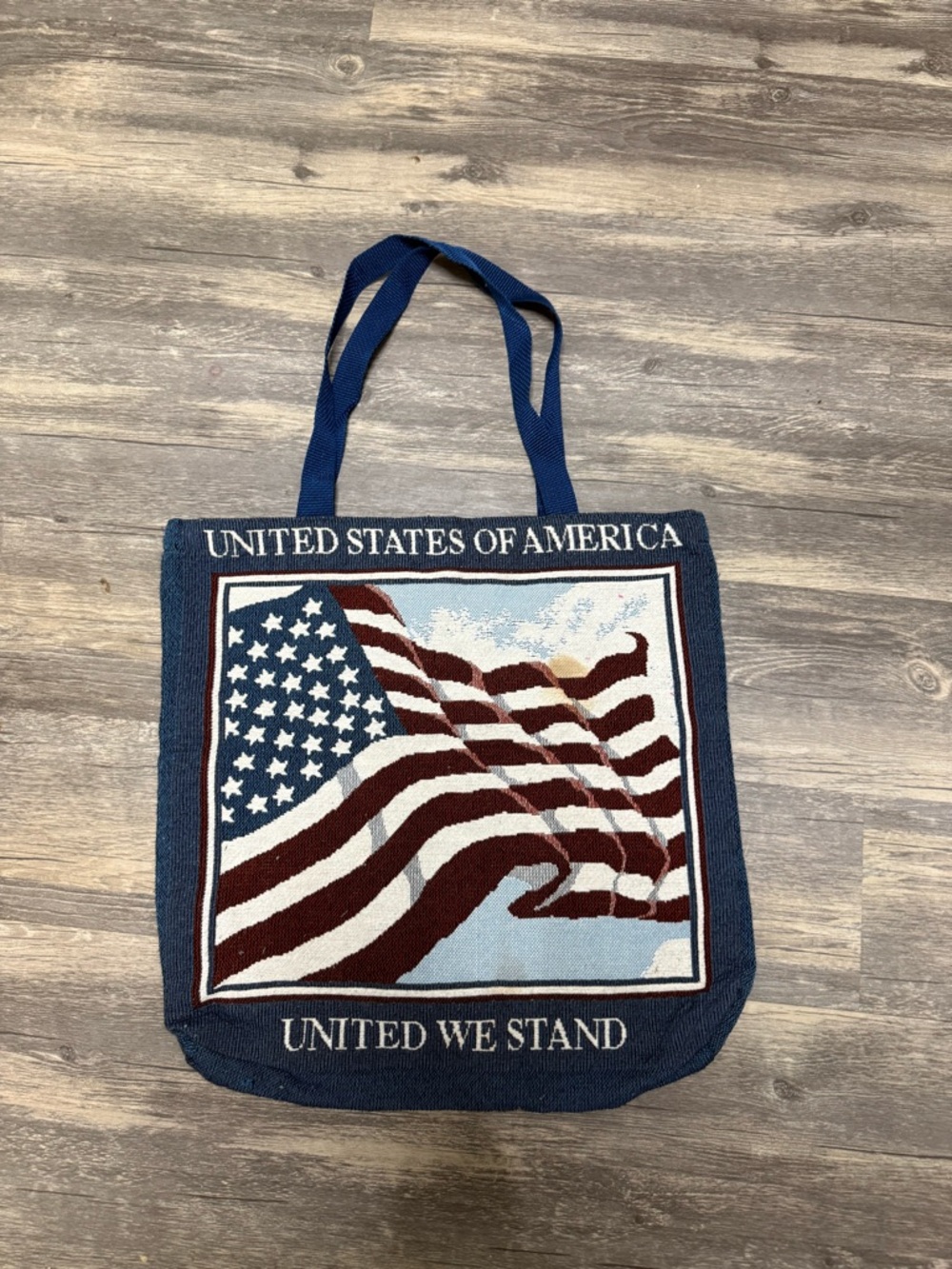 Source Unknown Multicolor Woven Tote with Navy Trim - Picture 8 of 9